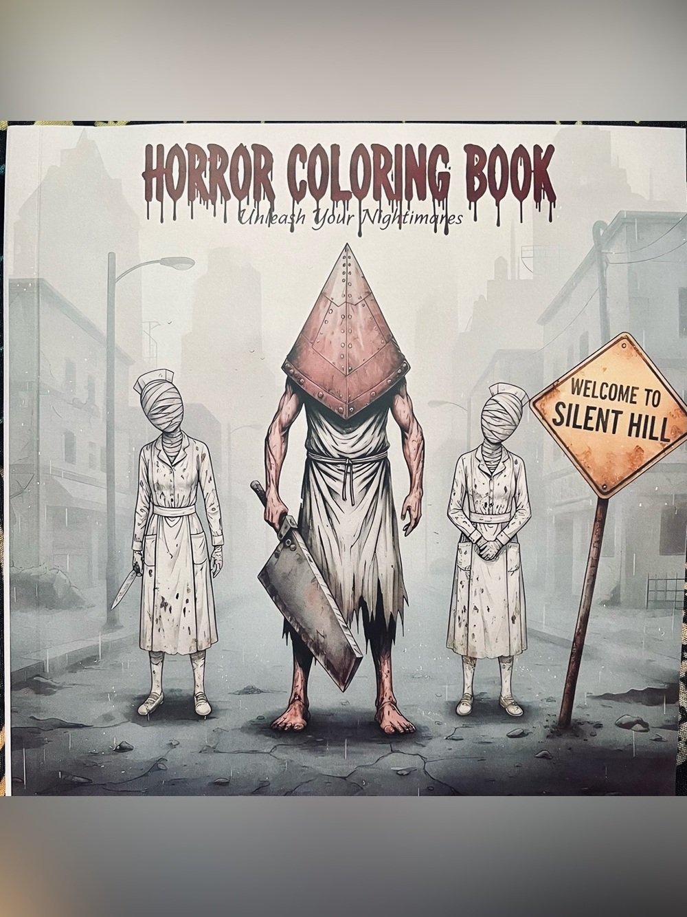 Silent Hill Horror Coloring Book - Gray & Brown Artwork
